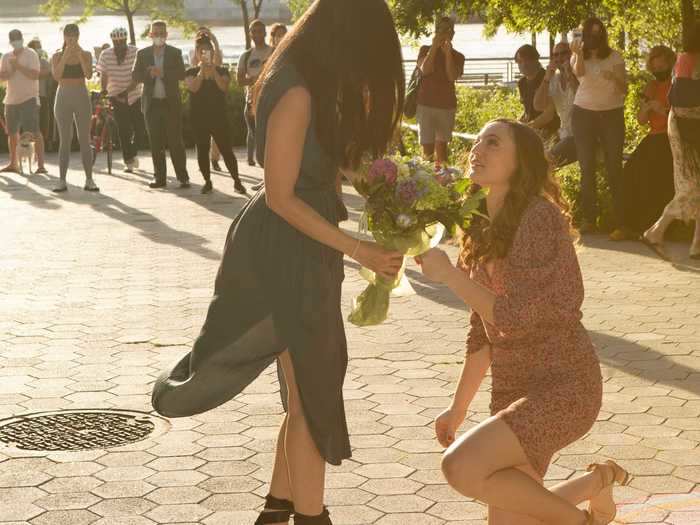 When the coronavirus kept a couple apart for three months, a nurse decided to propose to her girlfriend at their reunion.