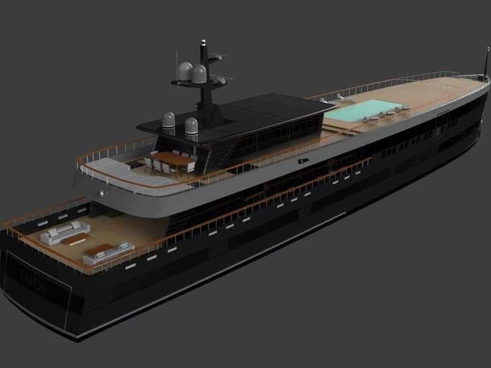 Borla considers the upper deck the most important part of the yacht, but also wanted to design the yacht with privacy in mind, according to a statement.