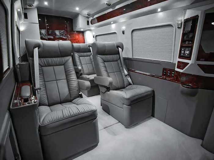 It features four plush forward-facing seats ...