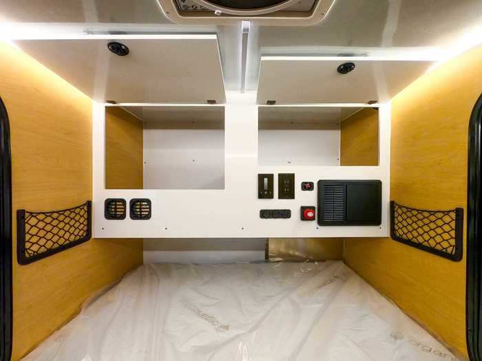 The cabin is insulated and comes with a ceiling fan to help regulate the interior temperature.