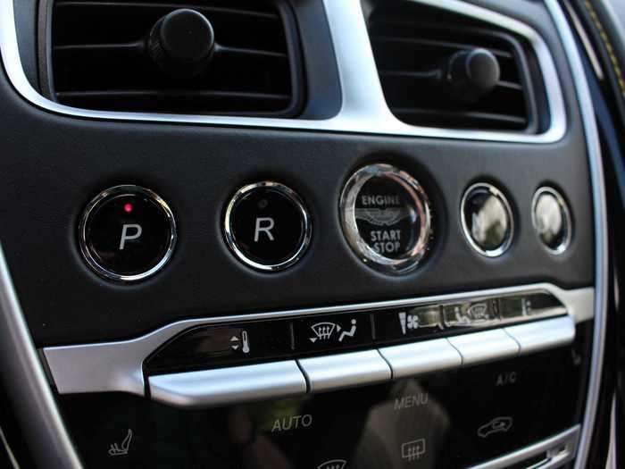 The push-button gear selector manages the eight-speed automatic transmission.