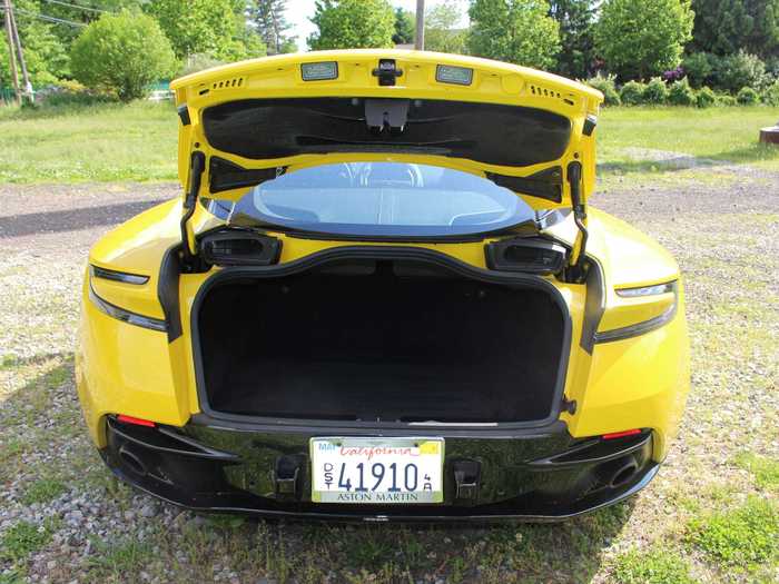 In proper GT fashion, the DB11 is optimized for weekend runs to regions that are from the urban hullabaloo. Cargo capacity, under the hatch, is accordingly modest: less than 10 cubic feet.