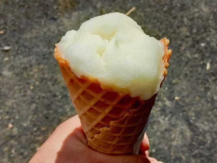 Afterwards, they stop for sorbet or ice cream. On the menu today is a local lemon sorbet with pieces of lemon peel. "The taste of summer," Sabatier said.