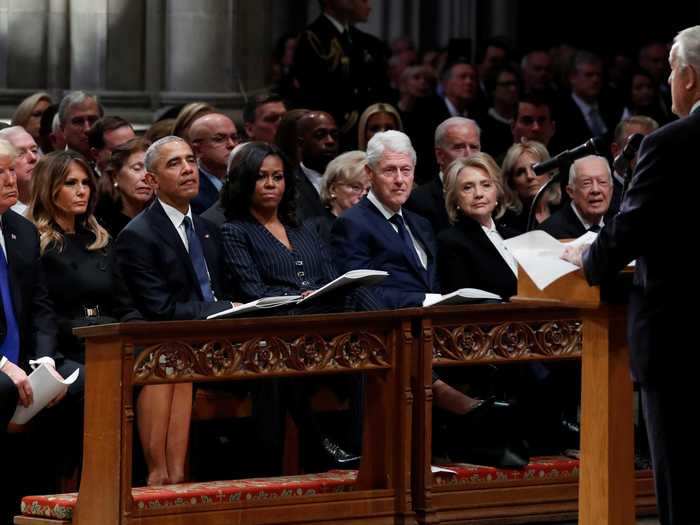 The Trumps joined the living presidents and first ladies to attend the funeral of former President George H.W. Bush in December 2018.