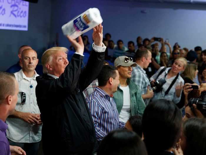 Trump has often received criticism during his time in office, like when he threw paper towels into a crowd in Puerto Rico after Hurricane Maria wreaked havoc on the region.