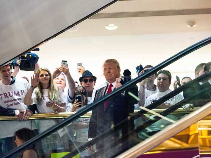 In June 2015, Trump famously launched his presidential campaign by coming down an escalator in Trump Tower.