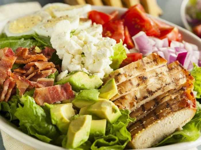 A Cobb salad is hearty enough to be an entrée.