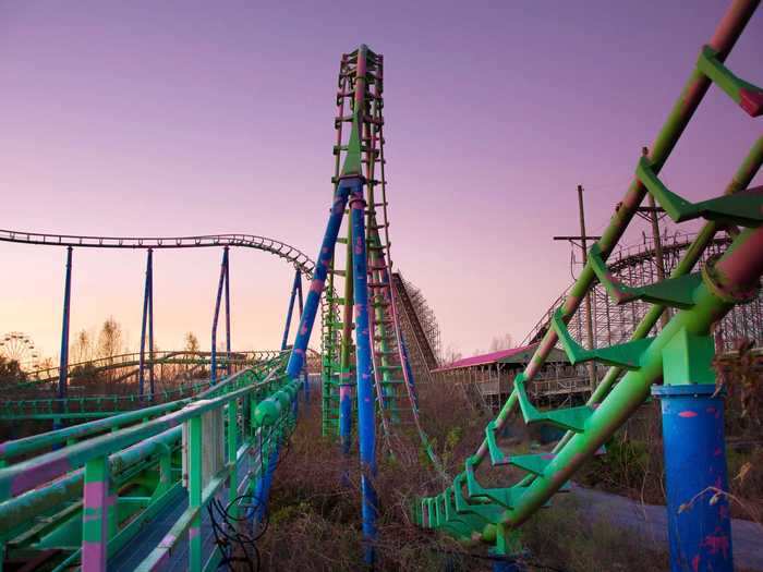 This Six Flags theme park in New Orleans, Louisiana, was ravaged and subsequently abandoned after Hurricane Katrina hit in 2005.