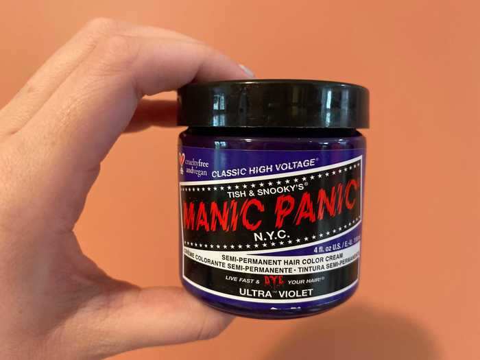 I used the "Ultra Violet" shade from famed hair dye company Manic Panic.