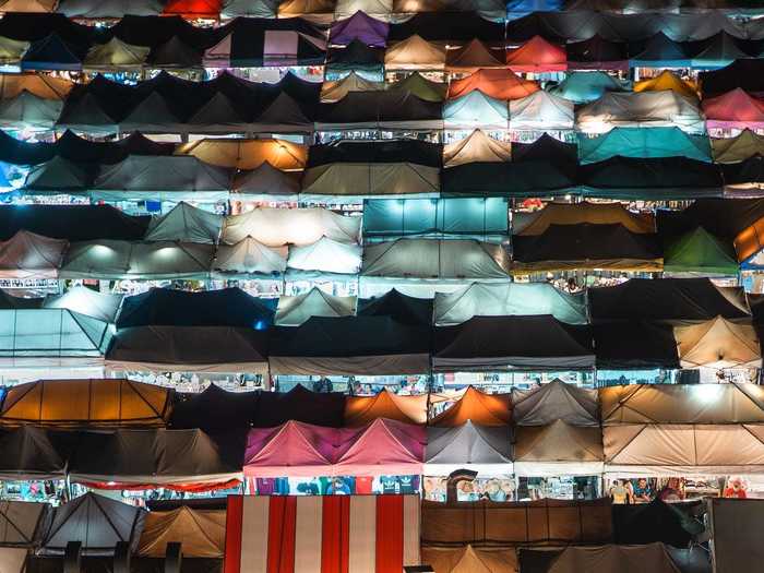 "Bangkok market from above" by Michelle Wandering