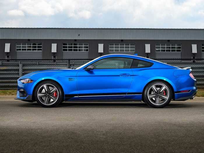 The 2021 Mach 1 is based on the current-generation Ford Mustang.