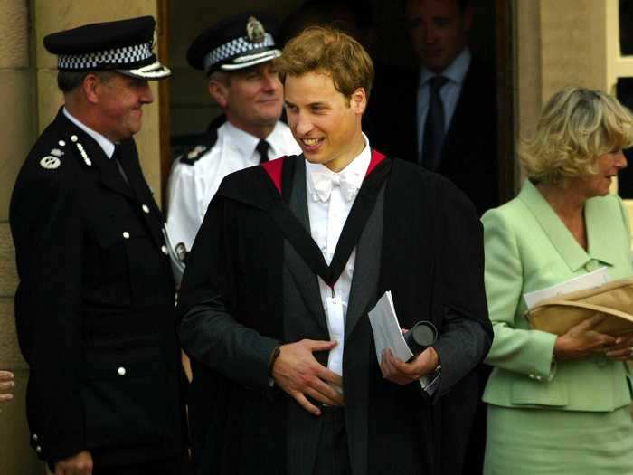 The young prince appeared to beam with pride after graduating from St. Andrews University in Scotland in June 2005.