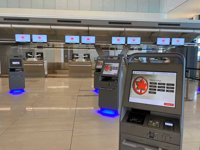 The machines are powered by SITA and will soon offer the capability to connect to a smartphone so passengers don