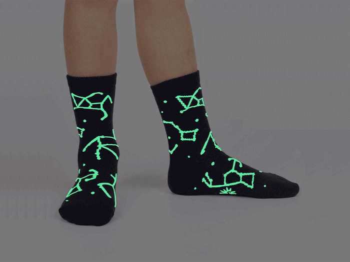 Glow-in-the-dark socks