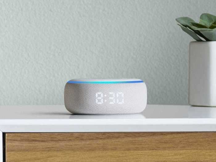 A digital assistant with a built-in clock