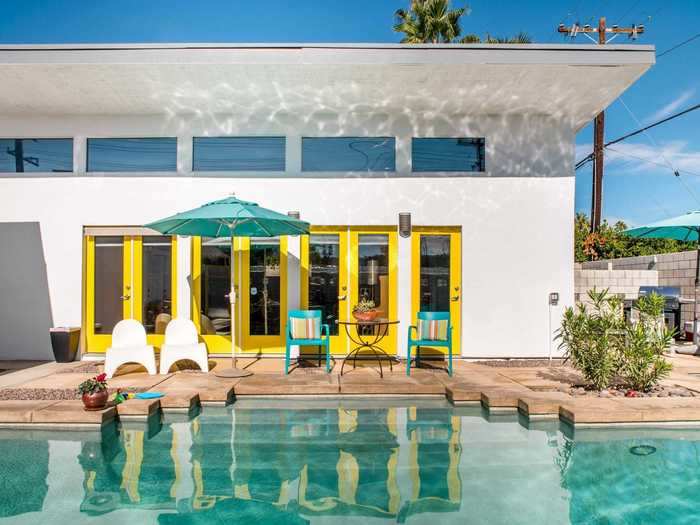 Colorful desert oasis in Palm Springs, California, $170