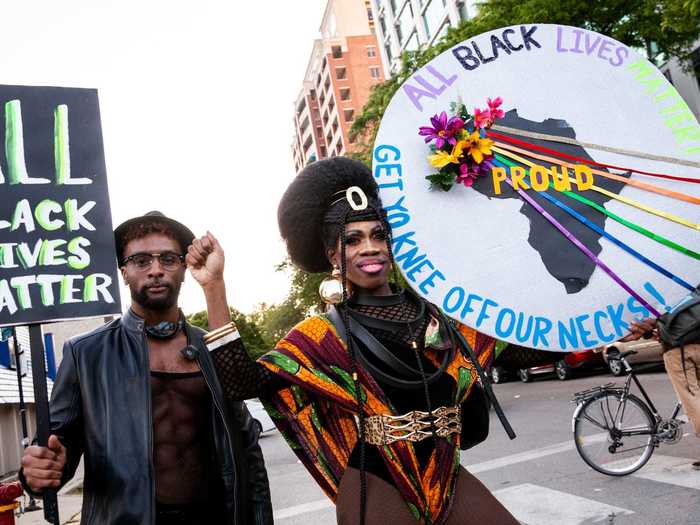 In Chicago, thousands of people gathered to support Black and LGBTQ+ lives in a Drag March for Change protest.