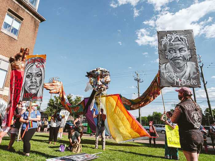 In Richmond, Virginia, hundreds of people came together for a Black Pride rally. Some protesters were seen waving flags in honor of Tony McDade, a Black trans man who was shot and killed by police in Florida two days after George Floyd