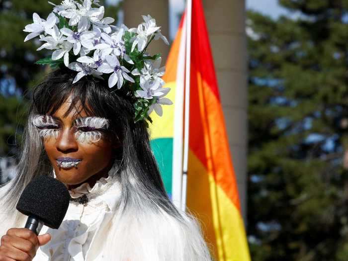 Speakers addressed the issue of violence against Black trans women, including the tragic deaths of Dominique "Rem