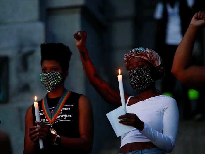 The march brought hundreds of people together and included Black and LGBTQ+ speakers, and a moment of silence.