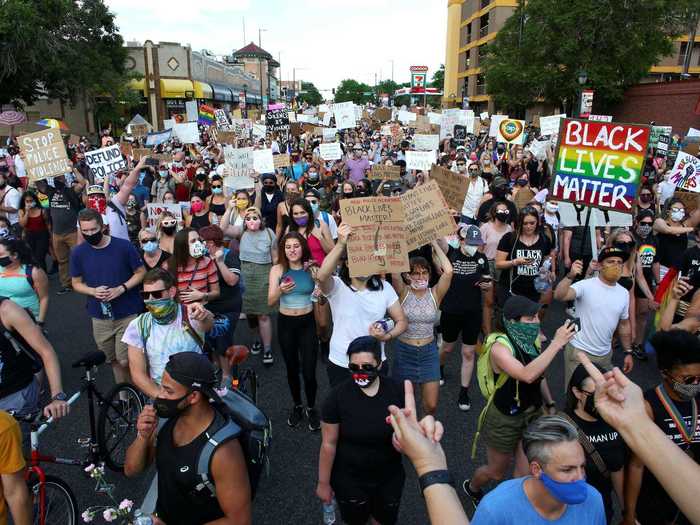 In Denver, Colorado, a Pride Liberation March was held to support the Black Lives Matter movement and the rights of Black LGBTQ+ people.