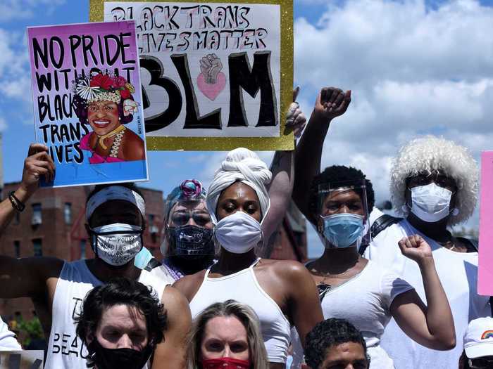 An estimated 15,000 people gathered for a "Brooklyn Liberation" rally organized by groups including the Marsha P. Johnson Institute, The Okra Project, and Black Trans Femmes. Six speakers were present during the gathering, including family members of a Black trans woman who died at Rikers Island.