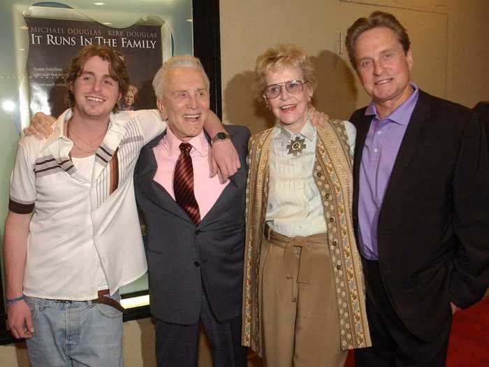 Three generations of the Douglas clan — Kirk, Michael and Cameron — starred together in "It Runs in the Family."