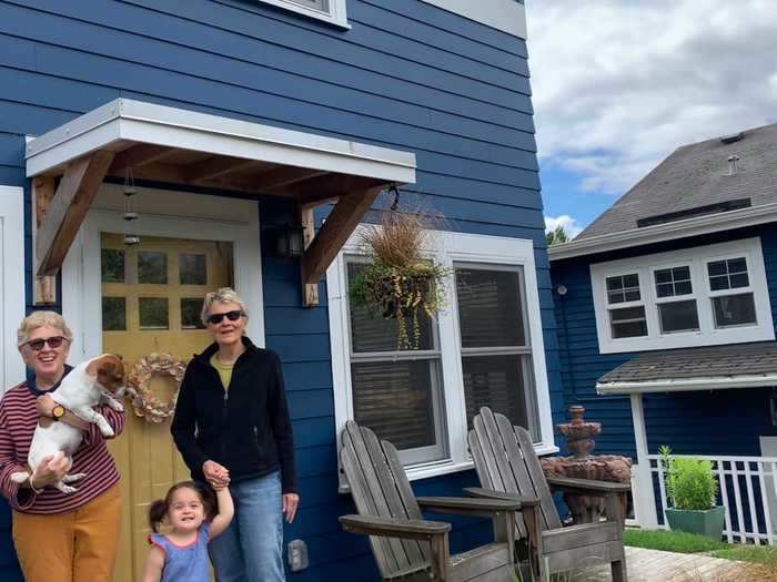 Today, her mothers live at the end of her backyard in a cottage, which took months to build.