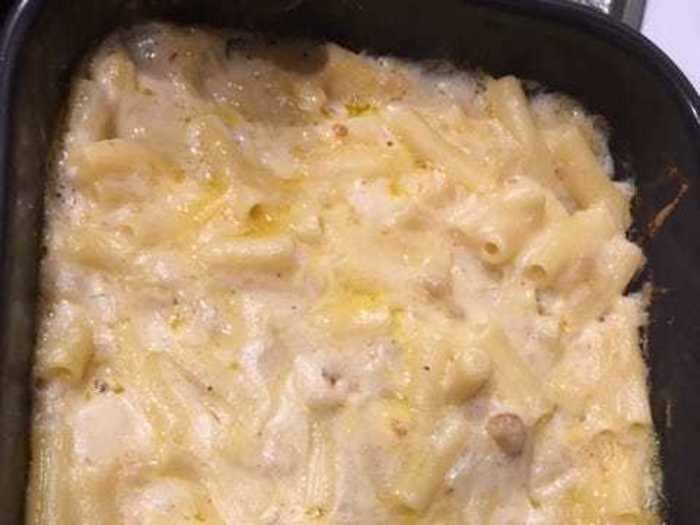 The mac and cheese came together pretty well.