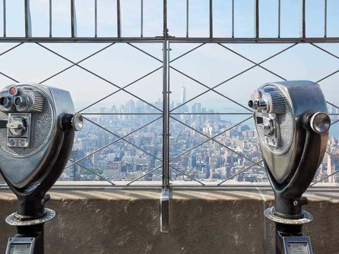 Objects up to 80 miles away can be seen from its two observation decks.