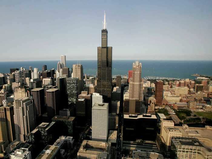 Formerly known as Sears Tower, Willis Tower is 1,730 feet tall if you include the twin antennas.