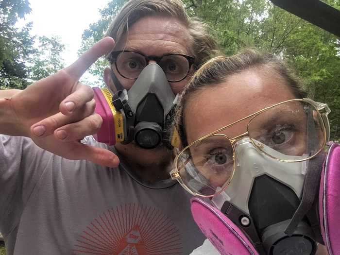 Hi! This is Tim and I, all bright-eyed and bushy-tailed on the first day of demolition. We were pretty naive as to just how much work we had ahead of us.