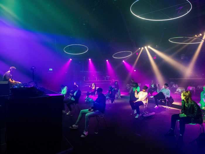 At a nightclub in the Netherlands, guests enjoyed music, lights, and dancing from the confines of a chair.