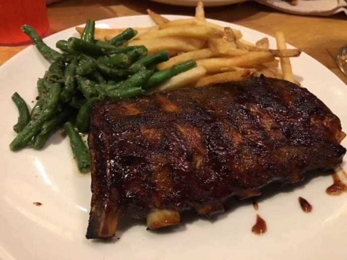 The double-glazed baby back ribs are a great choice for those with big appetites.