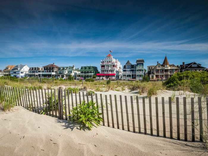 The streets of Cape May, New Jersey, are lined with Victorian houses.