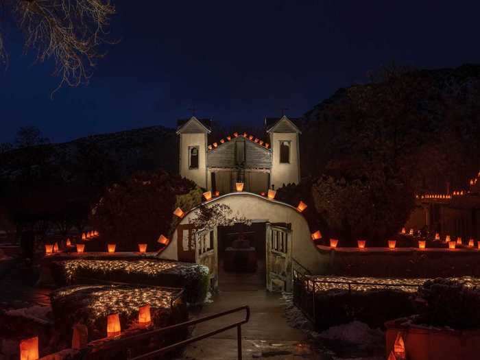 Chimayo, New Mexico, is a small village surrounded by the Sangre de Cristo Mountains.