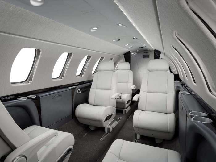 The cabin can typically seat six to seven passengers, depending on the configuration.