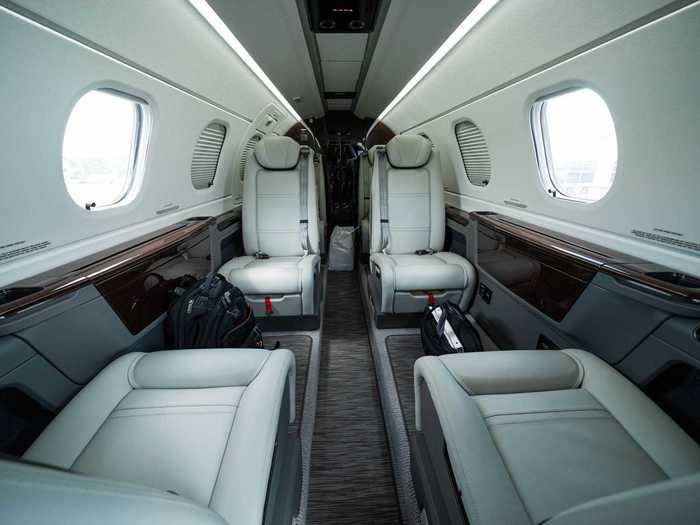 Six to eight seats make up the typical configuration for the Phenom 300 but it can be configured for up to 11.