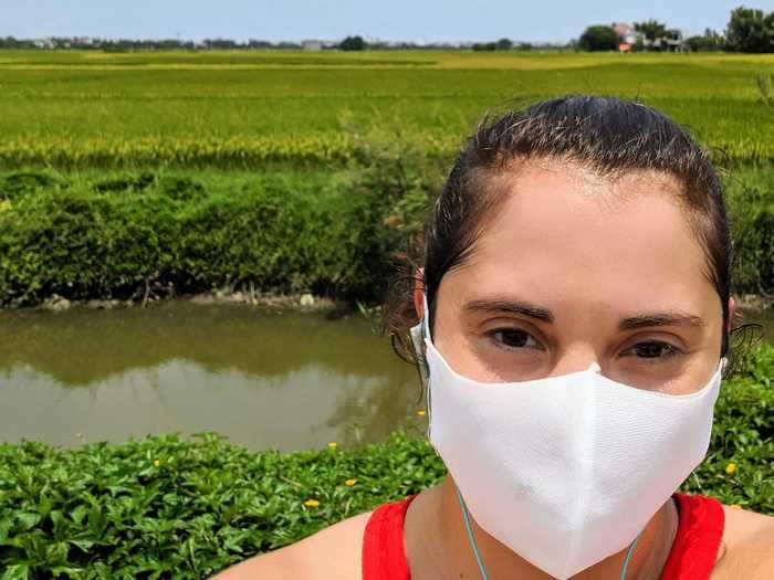 Besides getting groceries, I only went out to run in the rice fields