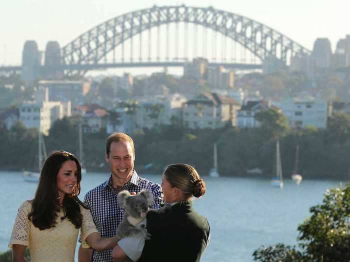 2014: William and Middleton took Prince George along for their three-week tour of Australia and New Zealand in April.