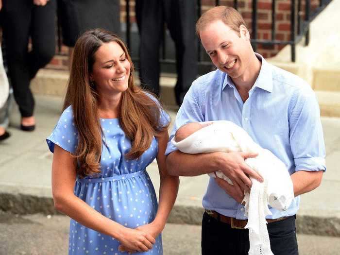 2013: The couple welcomed their first child, Prince George, on July 22. They posed for photos outside the Lindo Wing, just as Diana and Charles had after William