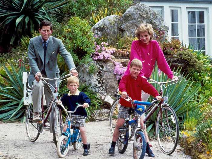 1989: Despite being part of one of the most famous families in the world, they still took part in normal activities, like cycling. This photo was taken in Tresco, one of the Scilly Isles, in June.