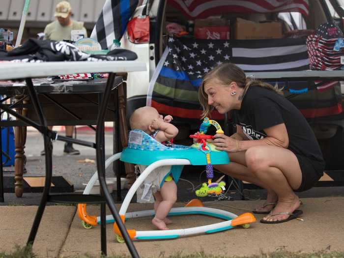 Amber Wichers, who was selling Donald Trump merchandise, said she