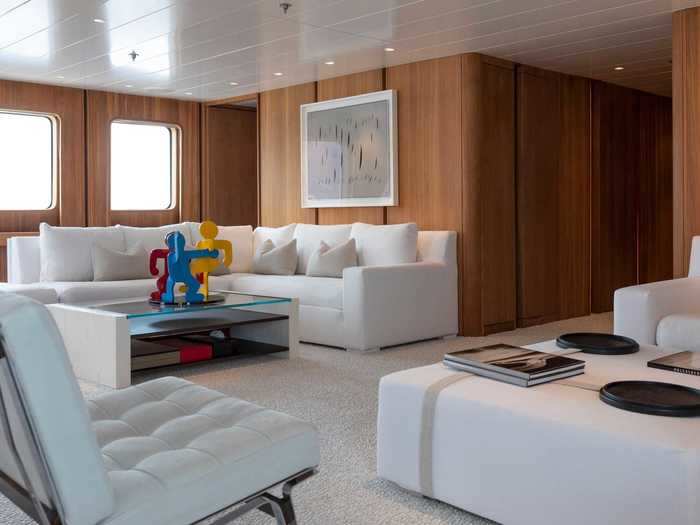 According to Burgress Yachts, the interior has a "contemporary calm" look.