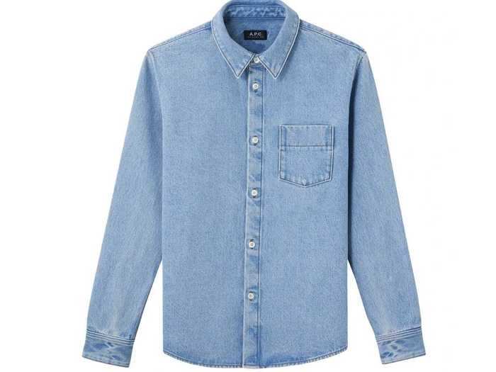 And fashion stylist Ashley Furnival says a denim shirt from APC makes for a cool and understated look.