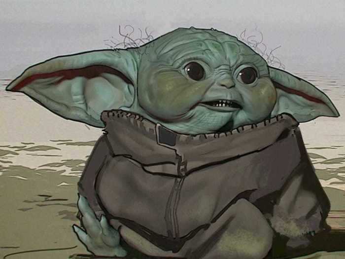 Many different versions of baby Yoda were considered.