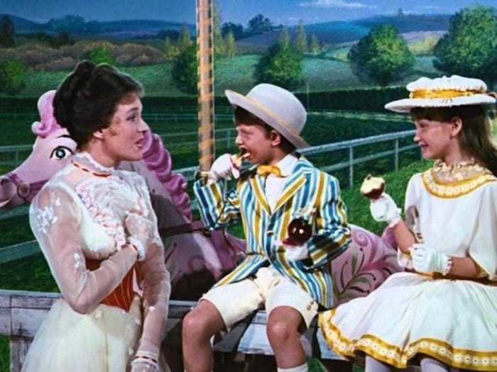 The "Supercalifragilisticexpialidocious" scene took so long to film and perfect that the kids got sick of eating the toffee apples.