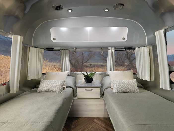 The interior design of the International was created to bring a sense of nature and relaxation to the travel trailer, according to Airstream.