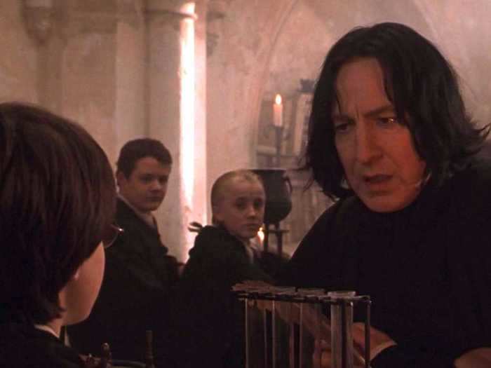 The first words Snape speaks to Harry have a hidden reference to Lily Potter