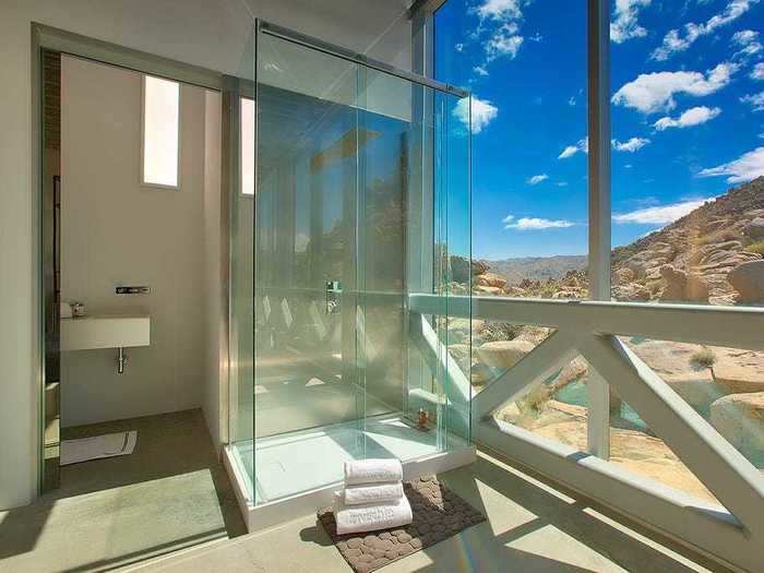 ... and another has a glass shower.